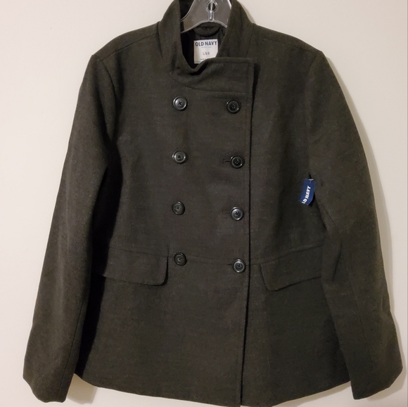 Old Navy Jackets & Blazers - NWT!  Old Navy Size L/G/G Charcoal Pea Coat/Jacket